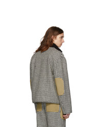 Loewe Black And White Houndstooth Patch Pockets Jacket