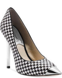 Black and White Houndstooth Pumps