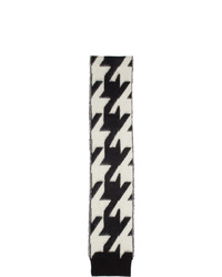 Alexander McQueen Black And White Dogtooth Mohair Jacquard Scarf