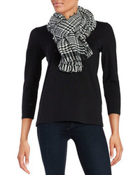 Lord & Taylor Houndstooth Fringe Wrap