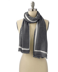 Classic Houndstooth Scarf Brilliant Blue
