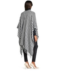 Oversized Houndstooth Blanket Wrap Scarf Black And White