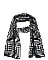 TheDapperTie Black And White Houndstooth Pattern 100% Viscose Winter Scarf Scarf 1573