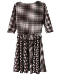 Choies Prom Skater Dress On Houndstooth