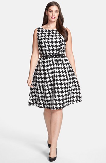 black and white houndstooth dress