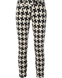 Black and White Houndstooth Skinny Pants