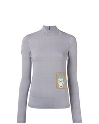 Chloé Printed Patch Houndstooth Turtleneck Top