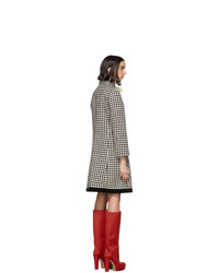 Gucci Black And Off White Wool Houndstooth Coat
