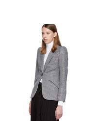 Alexander McQueen Black And White Houndstooth Wool Prince Of Wales Blazer