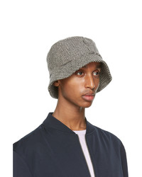 Officine Generale Black And White Houndstooth Bucket Hat