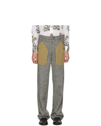 Loewe Black And White Houndstooth Patch Pocket Trousers