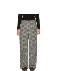 Loewe Black And White Houndstooth Pleated Trousers