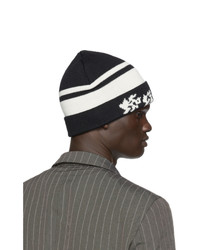 Undercover Black And Off White Wool Beanie