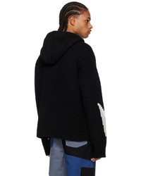 JW Anderson Black Off White Gothic Chunky Hoodie