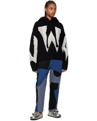 JW Anderson Black Off White Gothic Chunky Hoodie