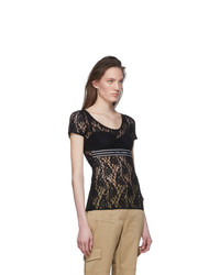 Dolce And Gabbana Black Lace Band T Shirt
