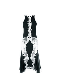 Black and White Lace Midi Dress