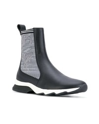 Fendi Ribbed Two Tone Boots