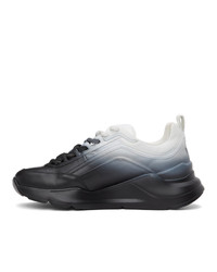 MSGM Black And White Gradient Z Running Sneakers