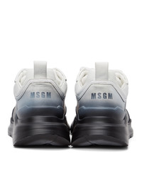 MSGM Black And White Gradient Z Running Sneakers