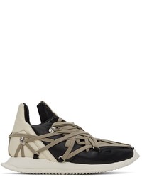 Rick Owens Black Off White Megalaced Runner Sneakers