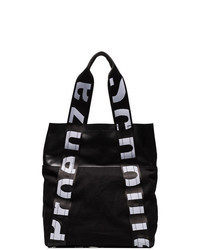 Black and White Leather Backpack