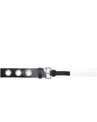 Black and White Leather Belt