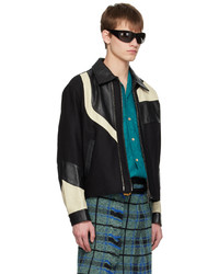 Andersson Bell Black White Paneled Leather Jacket