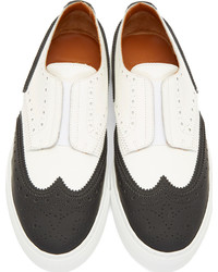 Givenchy Black White Brogue Slip On Sneakers