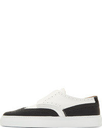 Givenchy Black White Brogue Slip On Sneakers