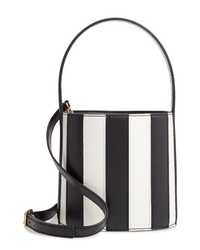 Black and White Leather Bucket Bag