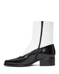 Y/Project Black And White Fitted Ankle Boot