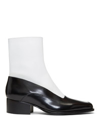 Y/Project Black And White Fitted Ankle Boot