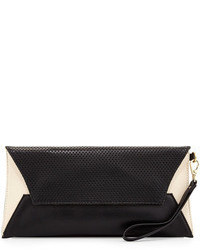 Rian Issa Perforated Leather Clutch Bag Blackwhite