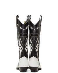 Off-White Black And White Cowboy Boots