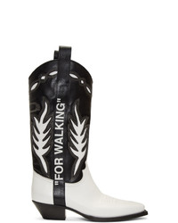 Off-White Black And White Cowboy Boots