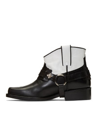 Toga Virilis Black And White Leather Boots