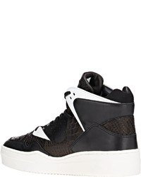 Article No Mixed Leather High Top Sneakers Black