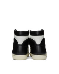 Saint Laurent Black And White Sl10 High Top Sneakers