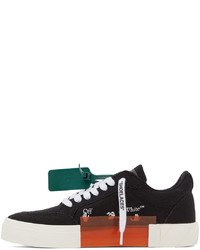 Off-White Black Canvas Low Vulcanized Sneakers