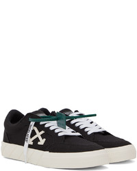 Off-White Black Canvas Low Vulcanized Sneakers
