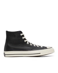 Converse Black Leather Chuck 70 High Sneakers