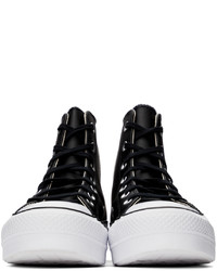 Converse Black Leather Chuck Taylor Lift High Sneakers