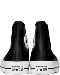 Converse Black Leather Chuck Taylor Lift High Sneakers