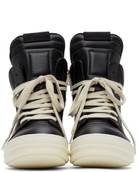 Rick Owens Black Off White Geobasket Sneakers