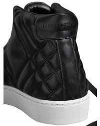 Burberry Check Quilted Leather High Top Sneakers