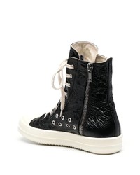 Rick Owens Cracked Effect High Top Sneakers