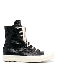 Rick Owens Cracked Effect High Top Sneakers