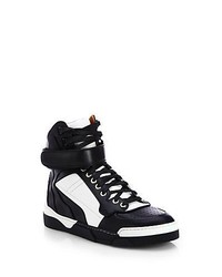 Givenchy Leather High Top Sneakers Black White