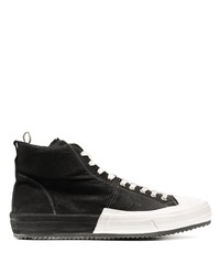 Officine Creative Two Tone Leather High Top Sneakers